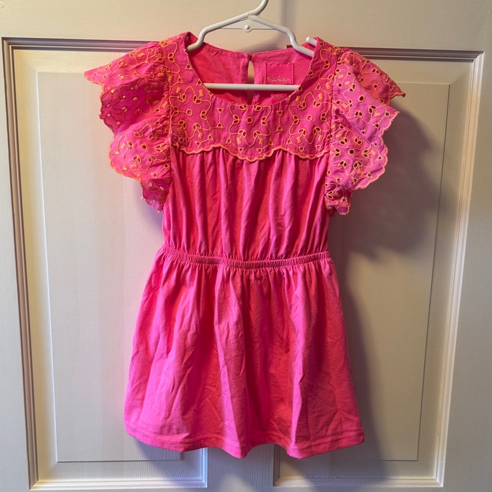 Lilly Pulitzer Pink Eyelet Kids Casual Dress